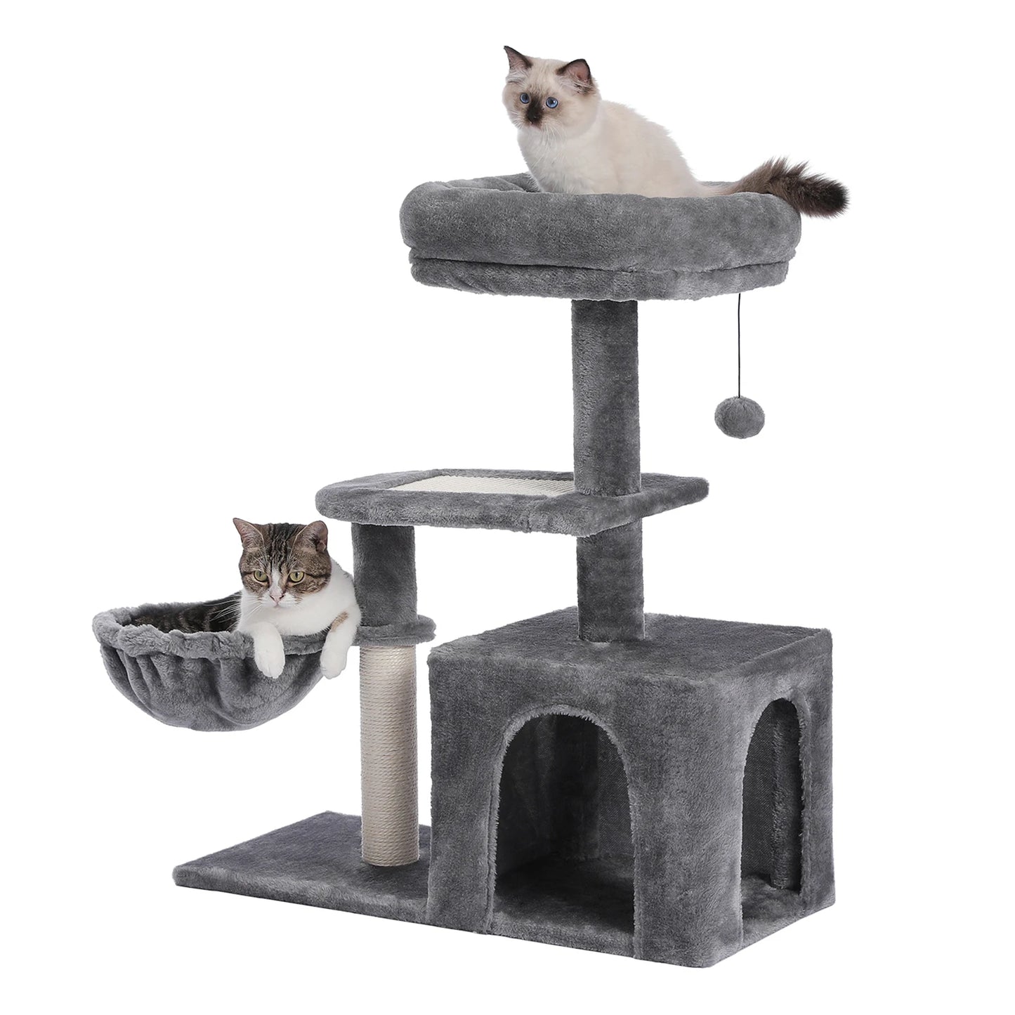 Small Cat Tree with Condo Hammock