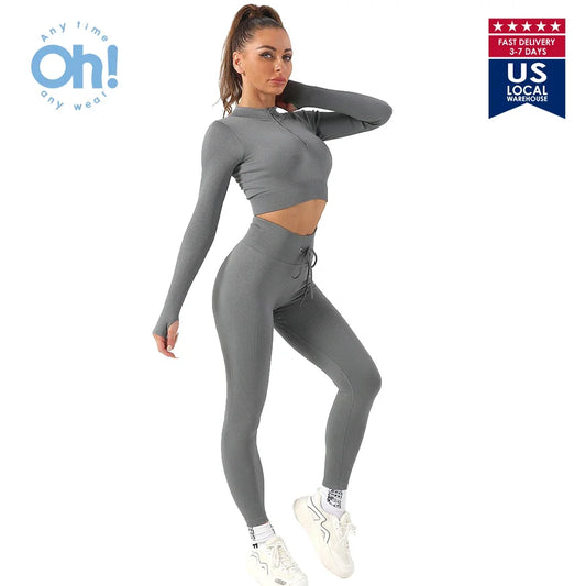 OhSunny Women's Tracksuit Set High Waist Seamless