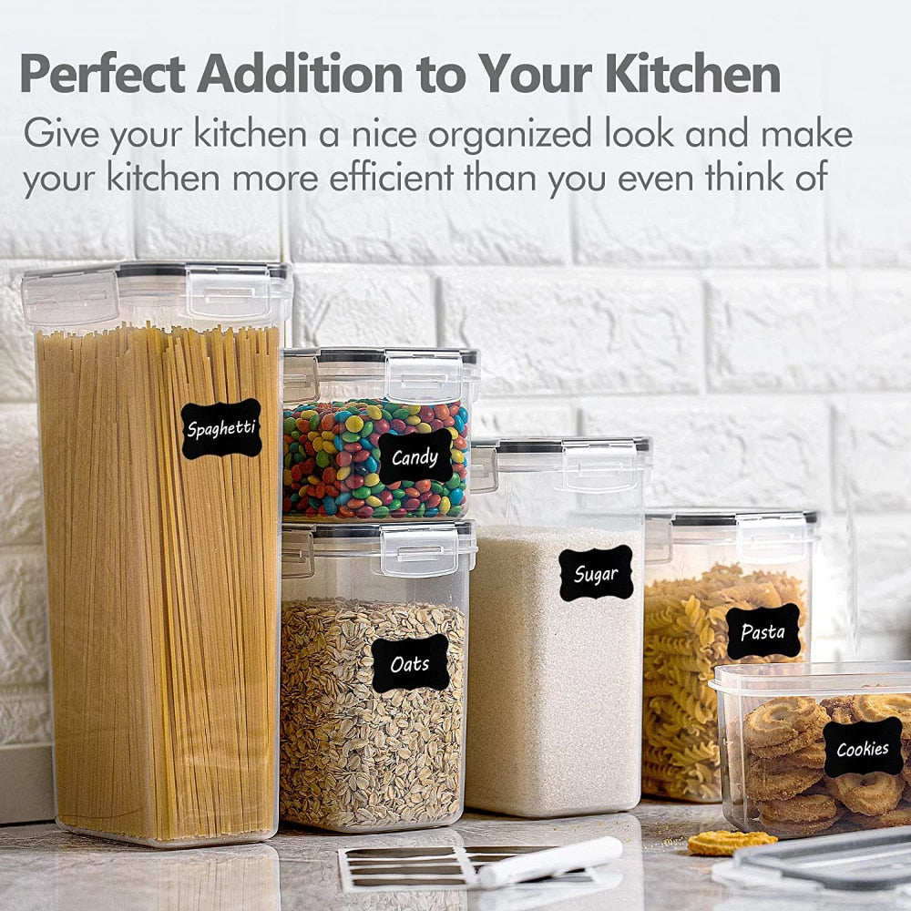 Kitchen Food Storage Containers Set with Easy Lock Lids, 8 Pieces - fitnessandhomestore