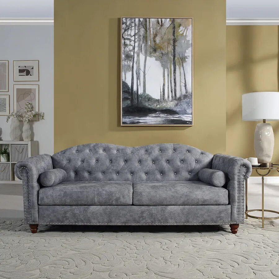 Living Room Upholstered Sofa with high-tech Fabric Surface - fitnessandhomestore