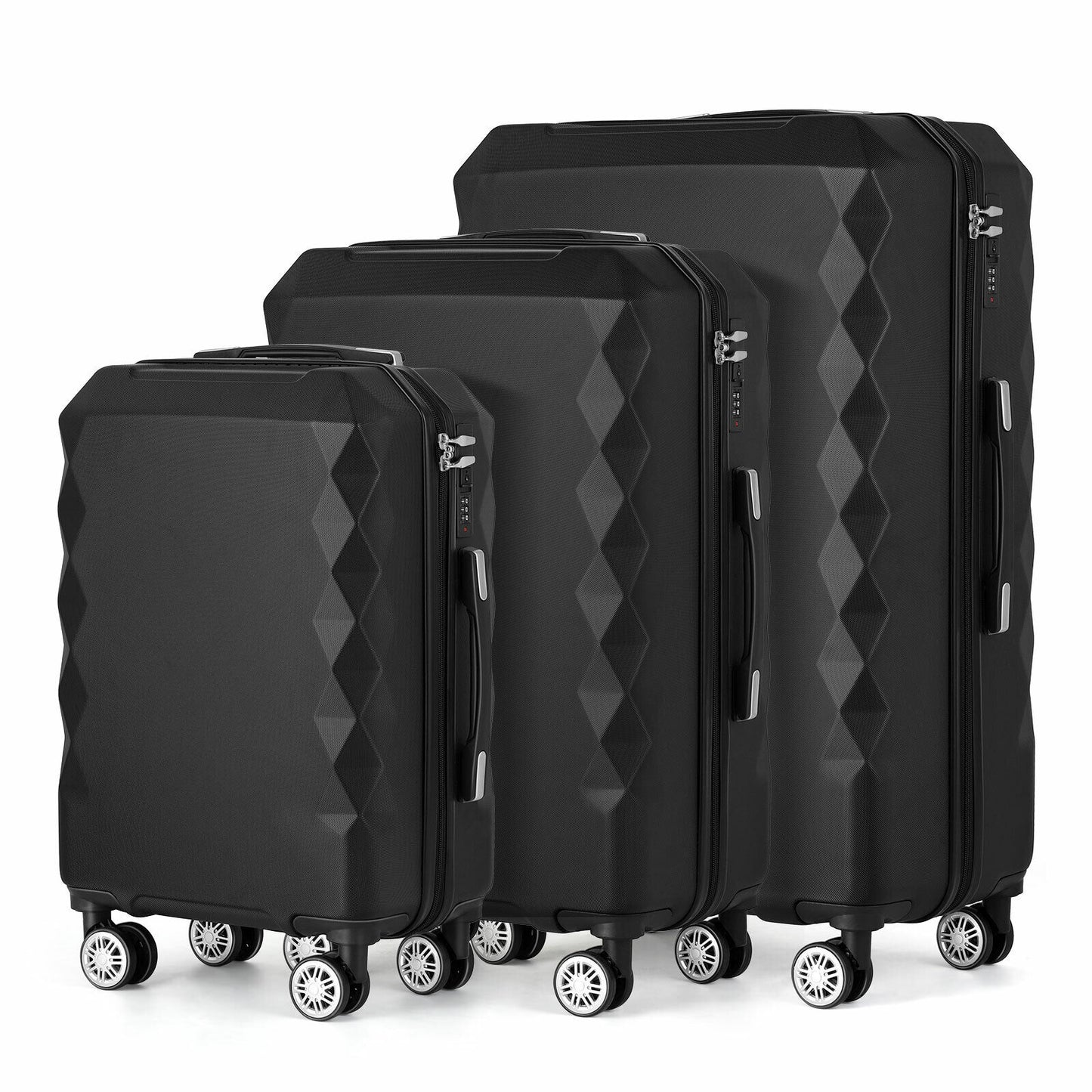 3pcs Luggage Set (20/24/28 Inch) Hardside Luggage with Spinner Wheels - fitnessandhomestore