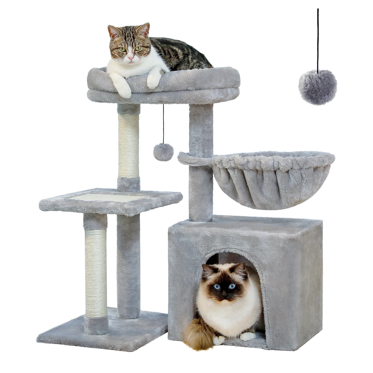 Small Cat Tree with Condo Hammock