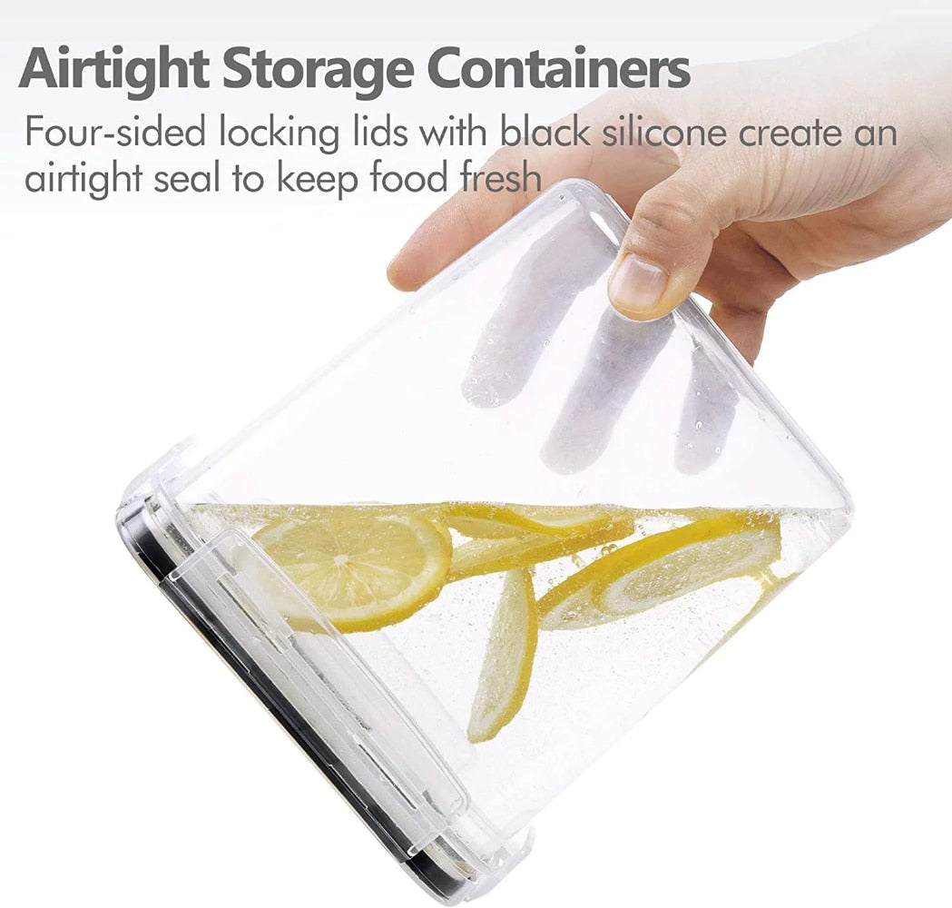 Kitchen Food Storage Containers Set with Easy Lock Lids, 8 Pieces - fitnessandhomestore