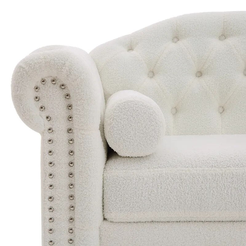 Classic traditional living room high-tech fabric cushion sofa, Chesterfield tufted fabric sofa, European style living room chair - fitnessandhomestore