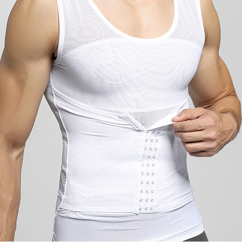 Men's Compression Vest Slimming Body Shaper Shirt - fitnessandhomestore