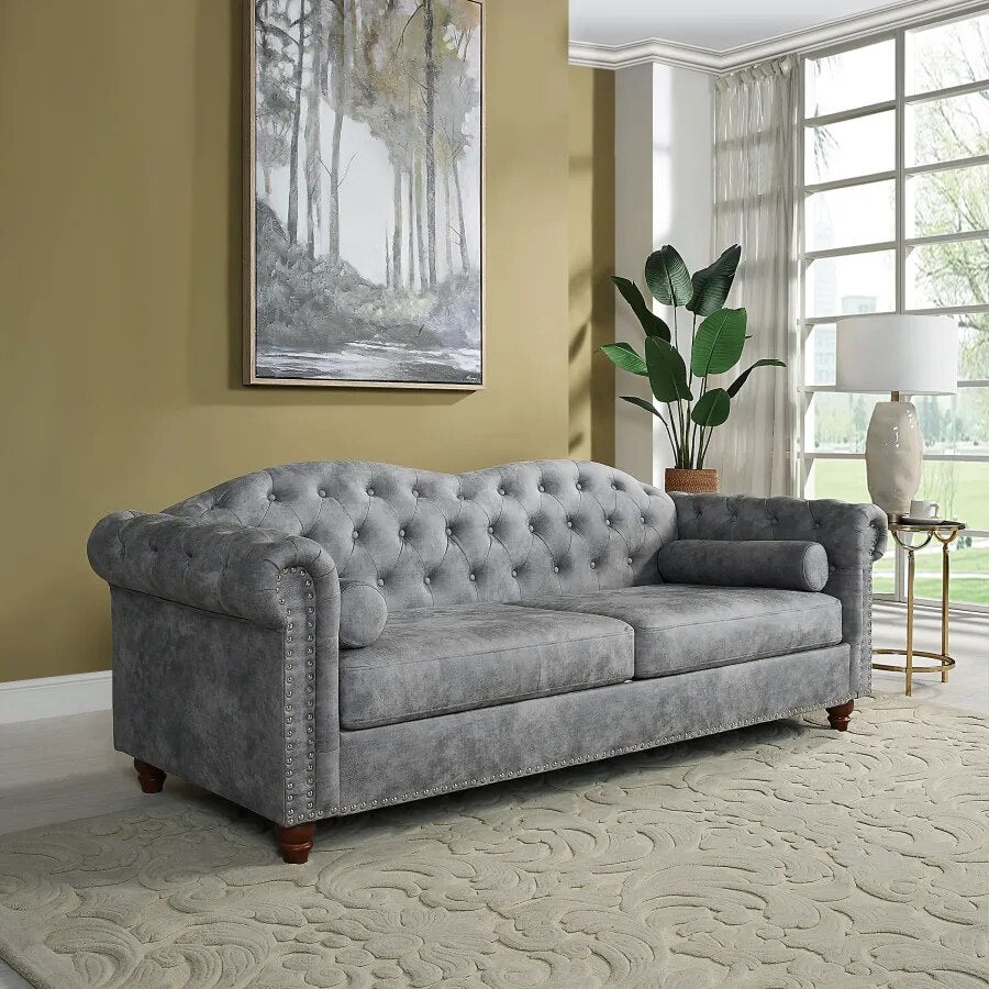 Living Room Upholstered Sofa with high-tech Fabric Surface - fitnessandhomestore