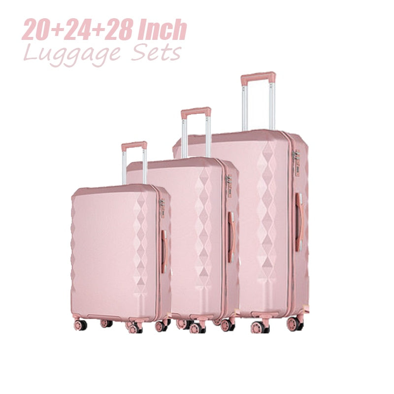 3pcs Luggage Set (20/24/28 Inch) Hardside Luggage with Spinner Wheels - fitnessandhomestore