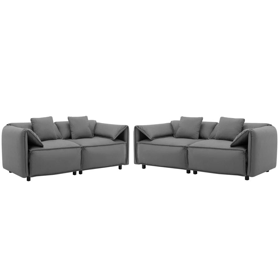 Luxury Modern Style 2 - Piece Living Room Set With 4 Tosiing pillows - fitnessandhomestore