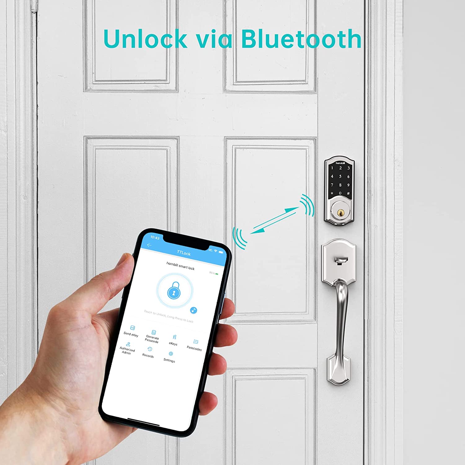 Hornbill Electronic Front Smart Deadbolt Door Lock Keyless Entry - fitnessandhomestore