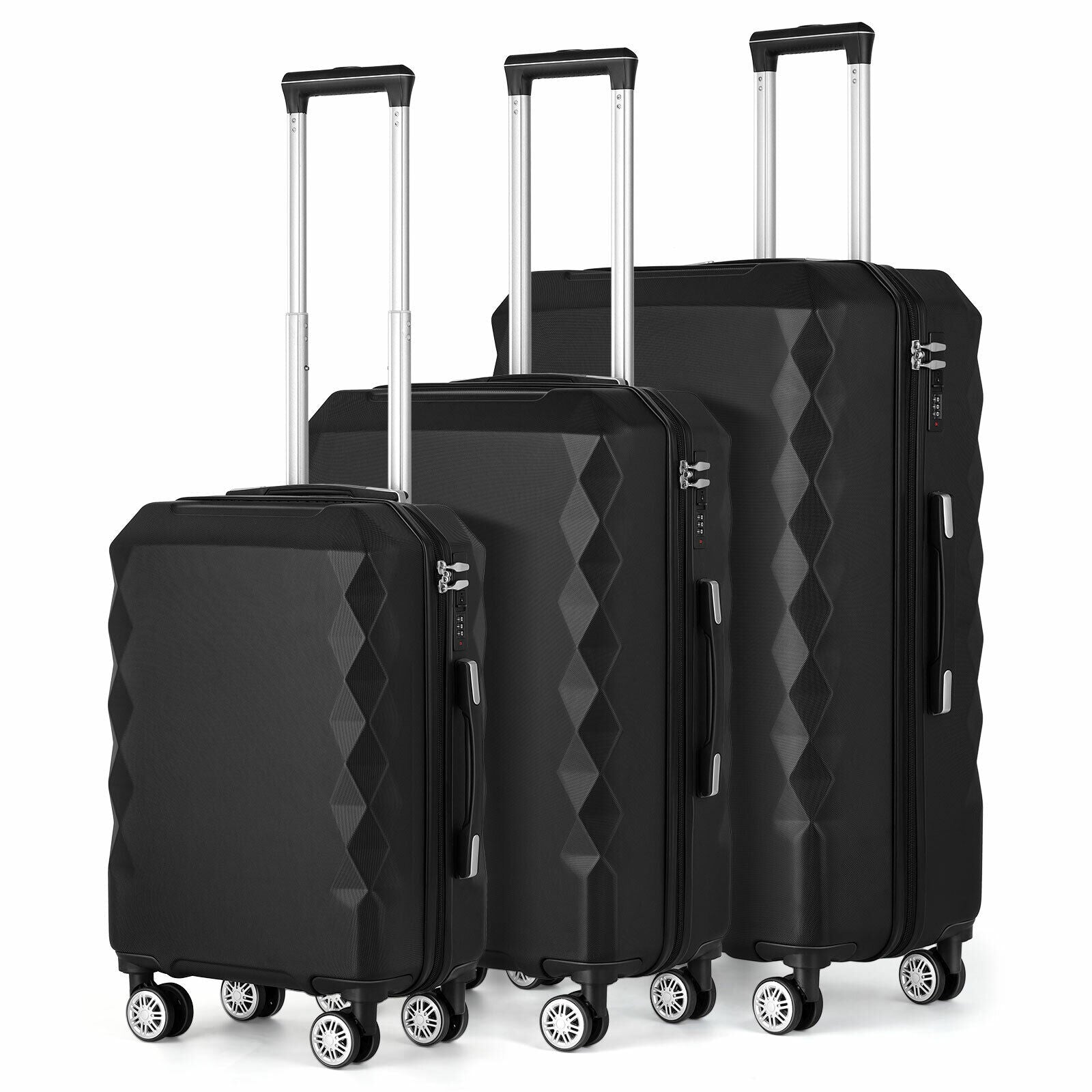 3pcs Luggage Set (20/24/28 Inch) Hardside Luggage with Spinner Wheels - fitnessandhomestore