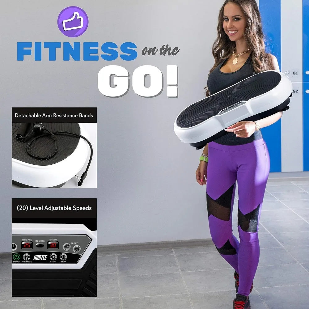 Hurtle Fitness Vibration Platform, Remote Control & Balance Straps Included