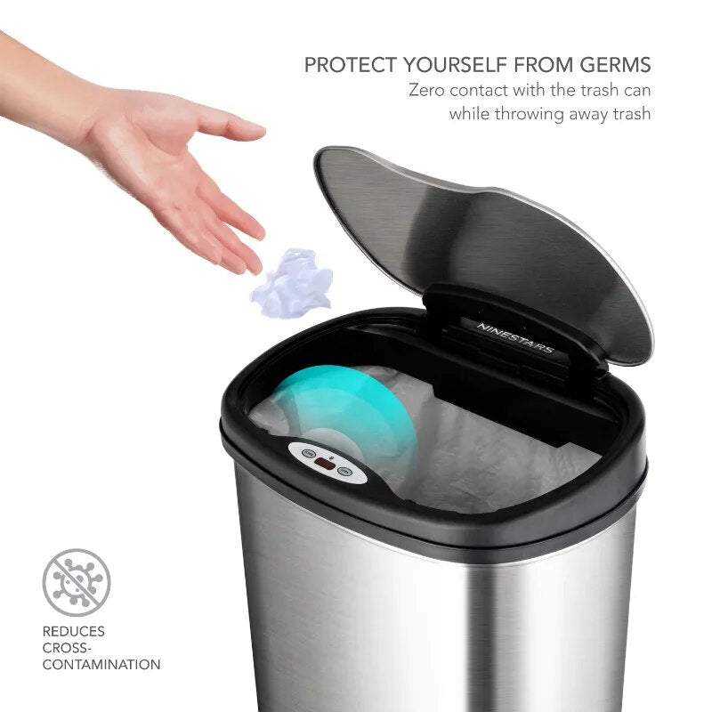 13.2 Gallon Trash Can, Motion Sensor - fitnessandhomestore