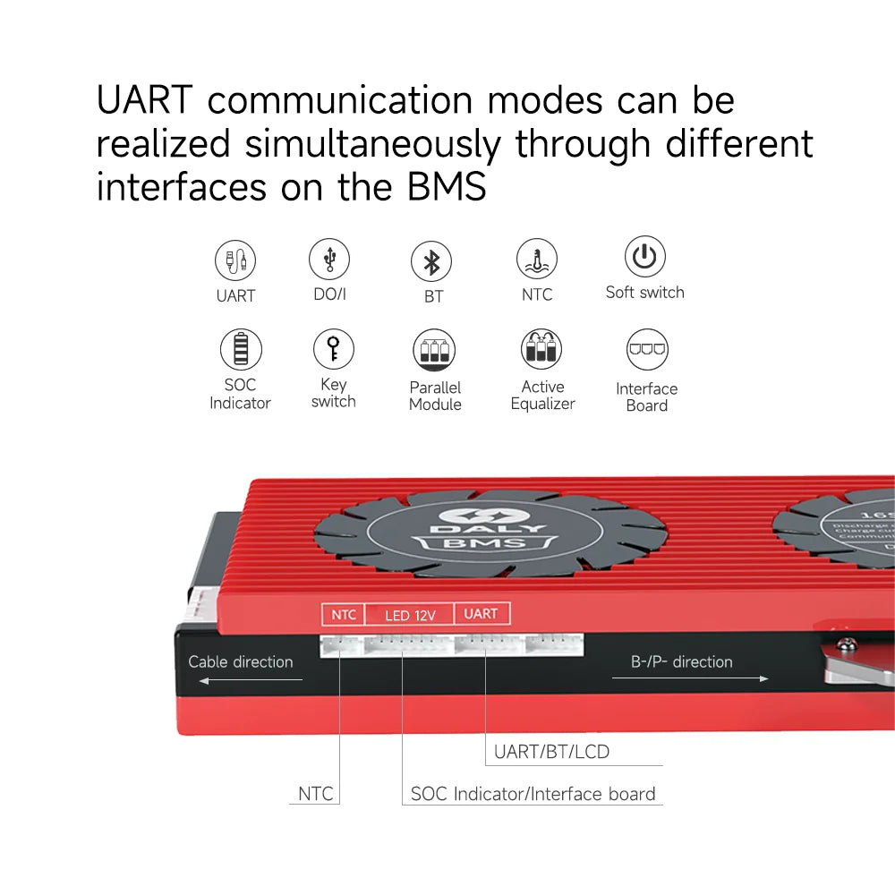 Daly BMS Smart, Bluetooth, Lifepo4, Battery Solar Inverter, Energy Storage