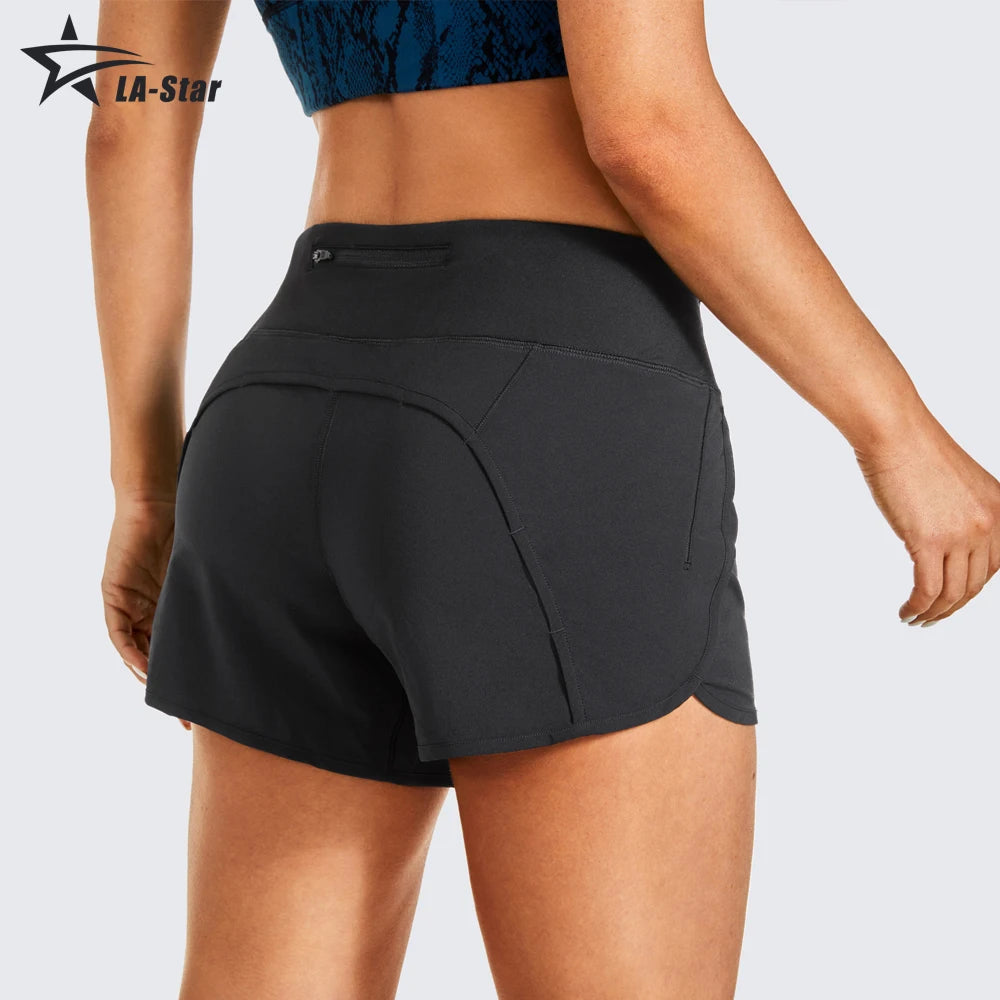 Womens Lightweight Gym Athletic Workout Shorts Liner 4" - Quick Dry