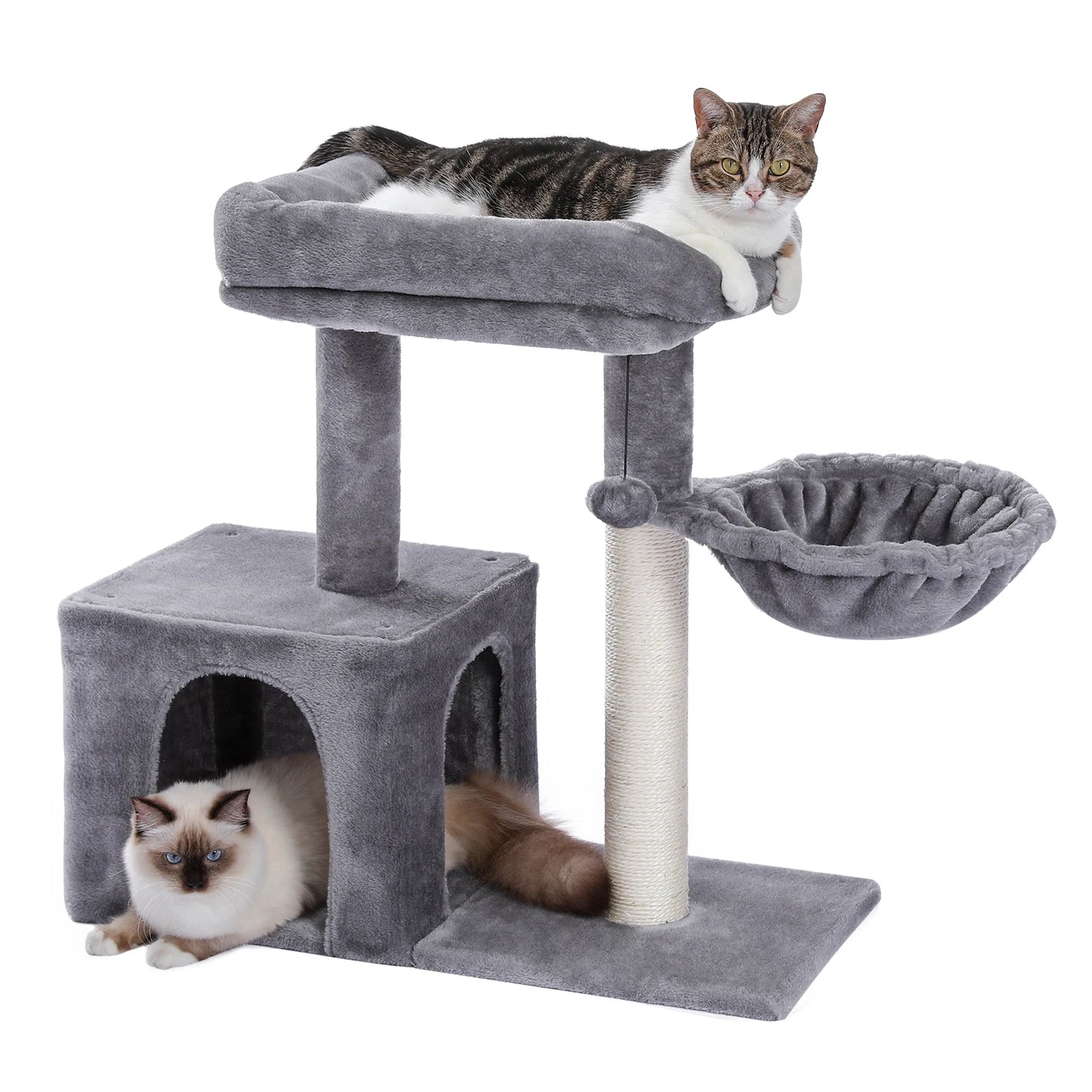 Small Cat Tree with Condo Hammock