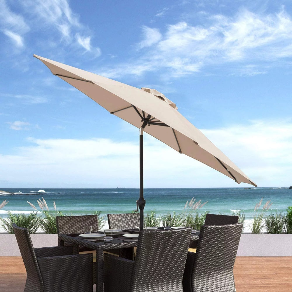 9 FT Patio Umbrella Outdoor Straight Umbrella with Tilt - fitnessandhomestore