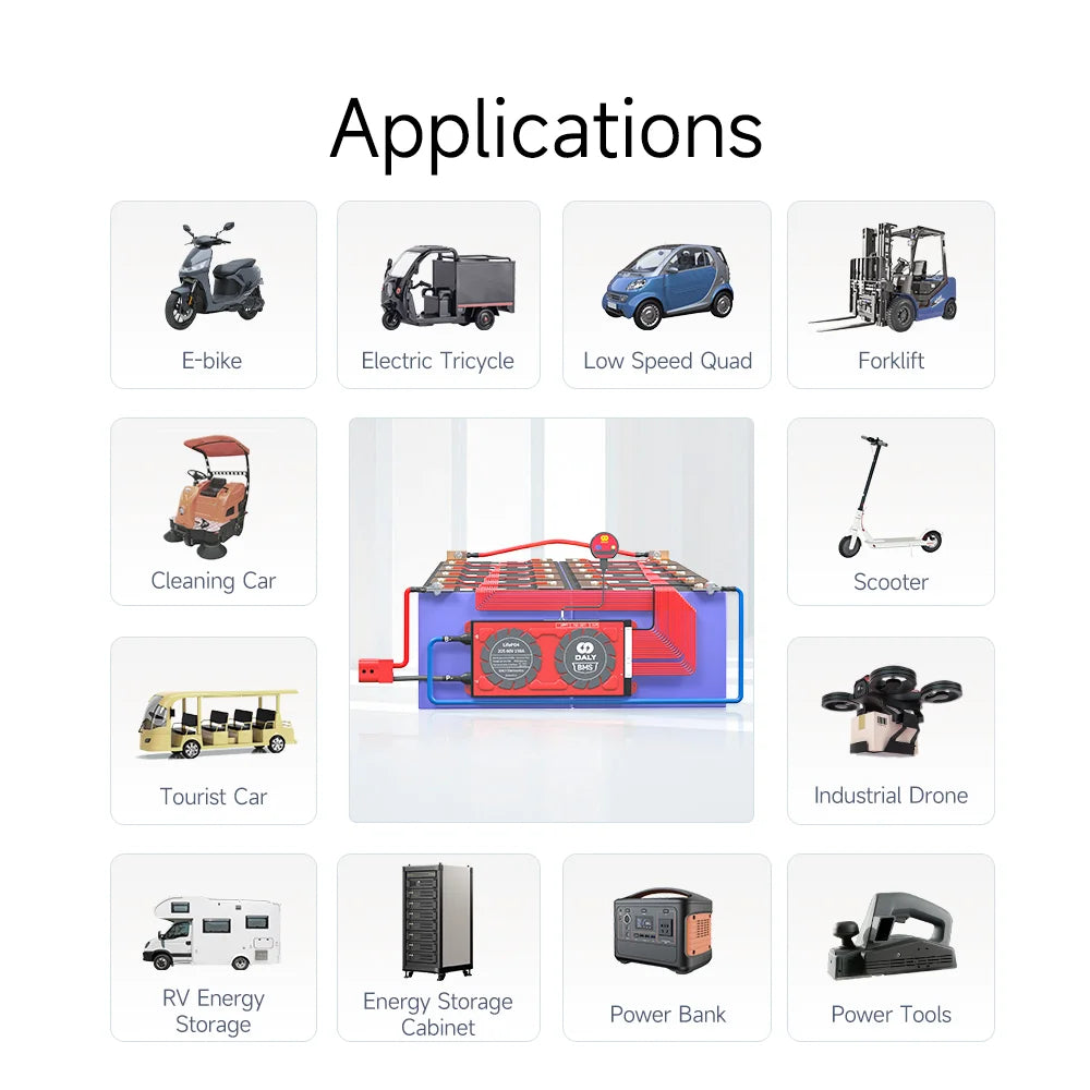 Daly BMS Smart, Bluetooth, Lifepo4, Battery Solar Inverter, Energy Storage