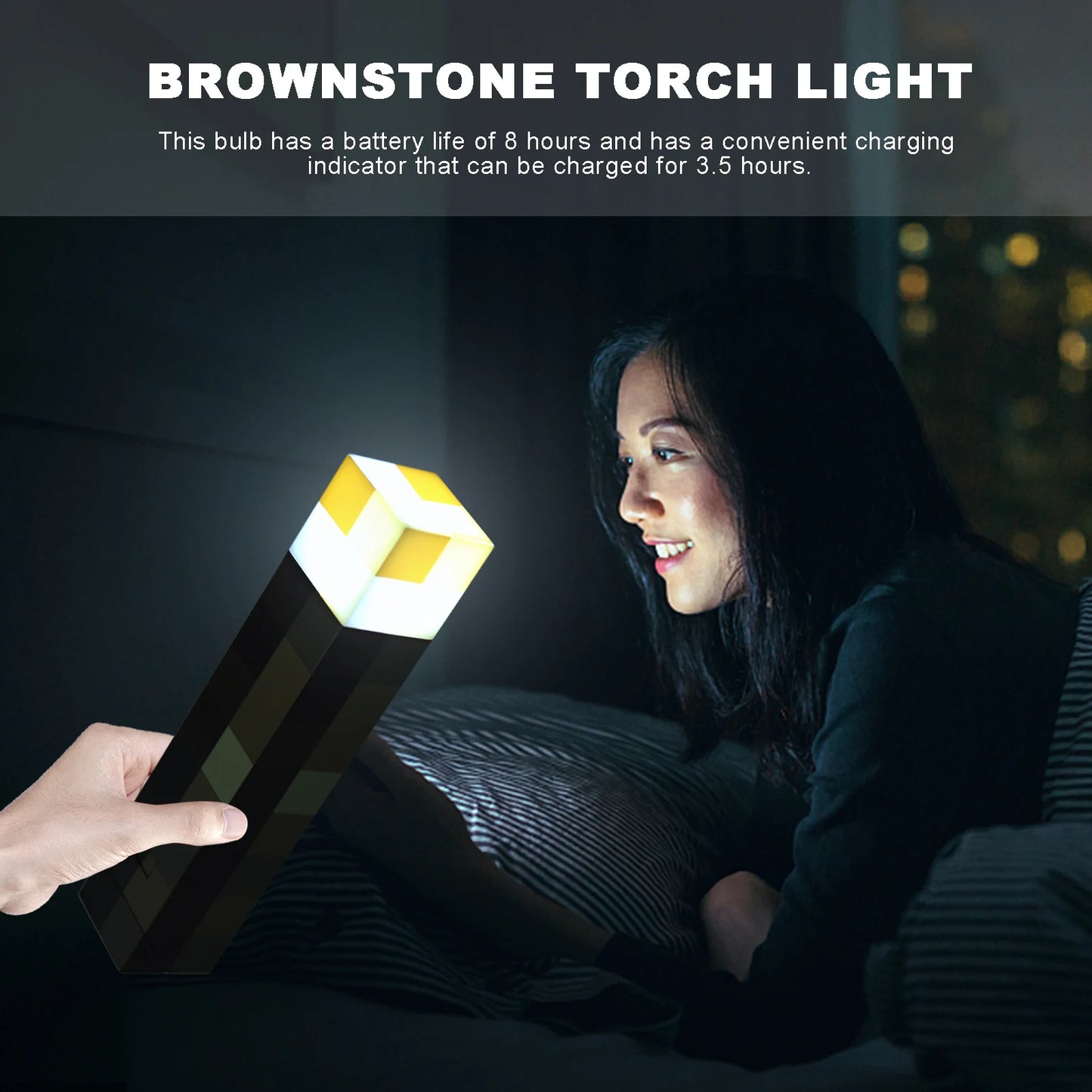 ZK30 11.5 Inch Brownstone Torch LED Lamp Home Decor