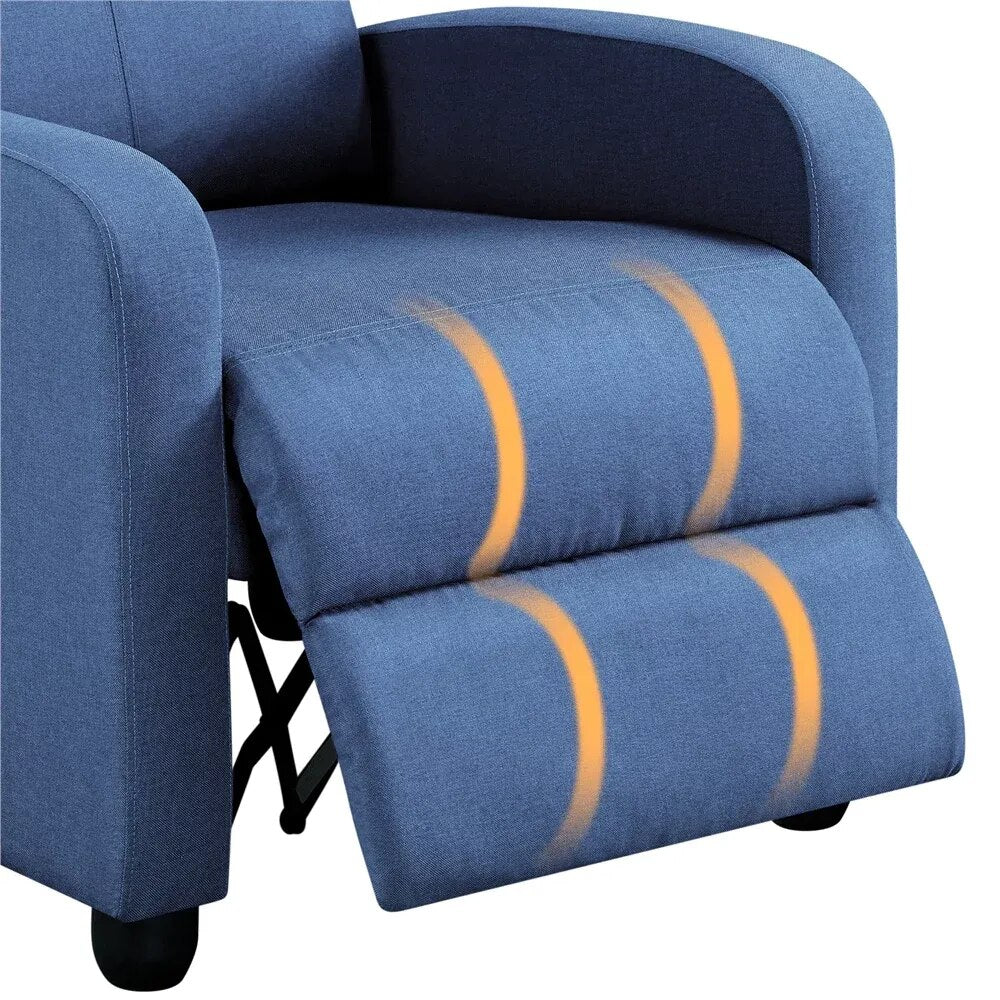 Easyfashion Fabric Push Back Theater Recliner Chair with Footrest - fitnessandhomestore