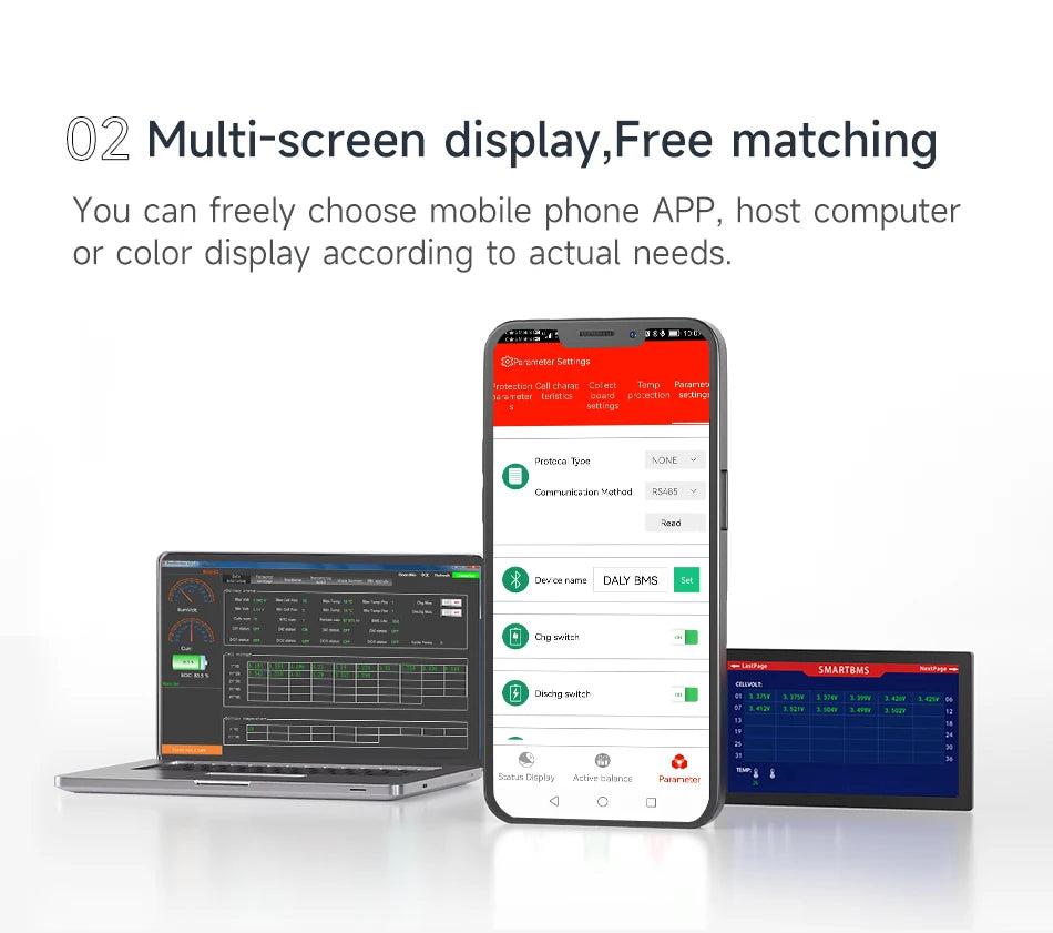 Daly BMS Smart, Bluetooth, Lifepo4, Battery Solar Inverter, Energy Storage