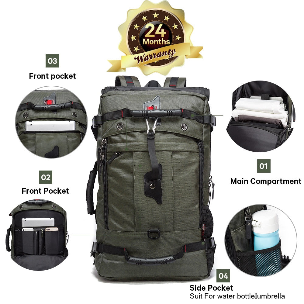 KAKA 50L Waterproof Travel Backpack Men Women Multifunction - fitnessandhomestore