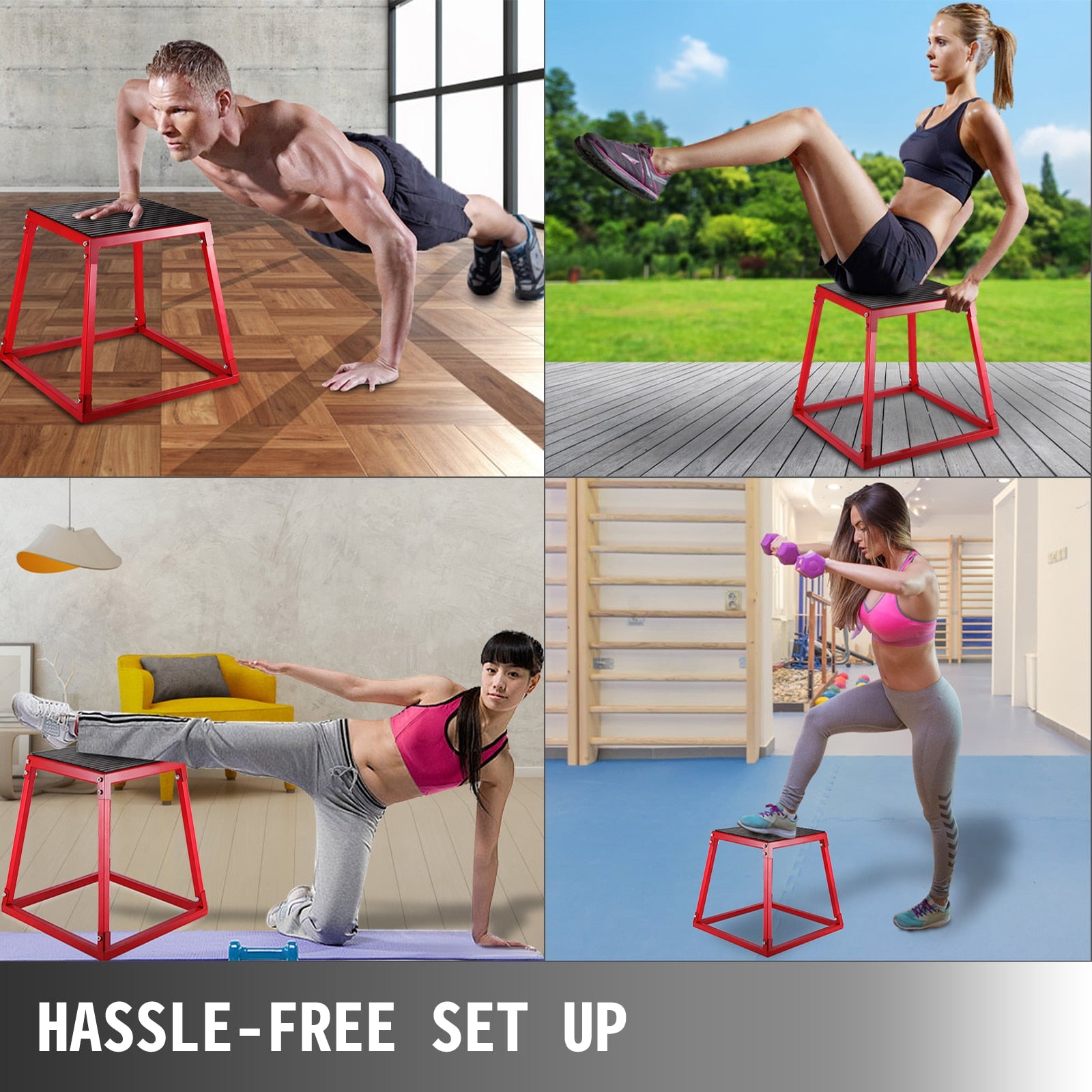 VEVOR Step Plyometric Box Jump for Exercise Fit Training - fitnessandhomestore