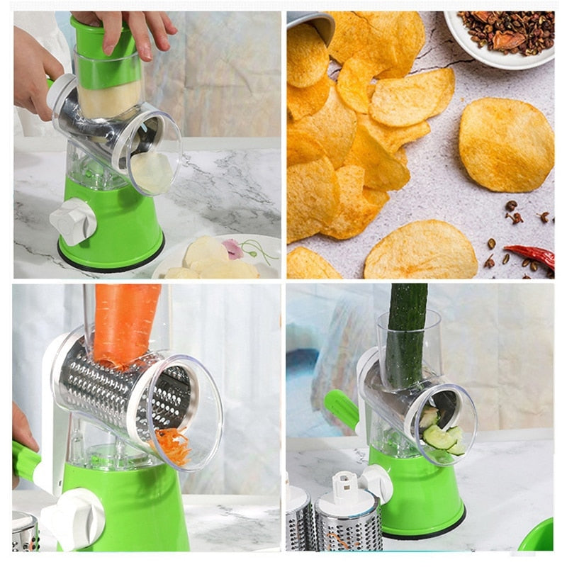 Multifunctional Roller, Vegetable Cutter, Hand Crank, Shredder, Potato Grater - fitnessandhomestore