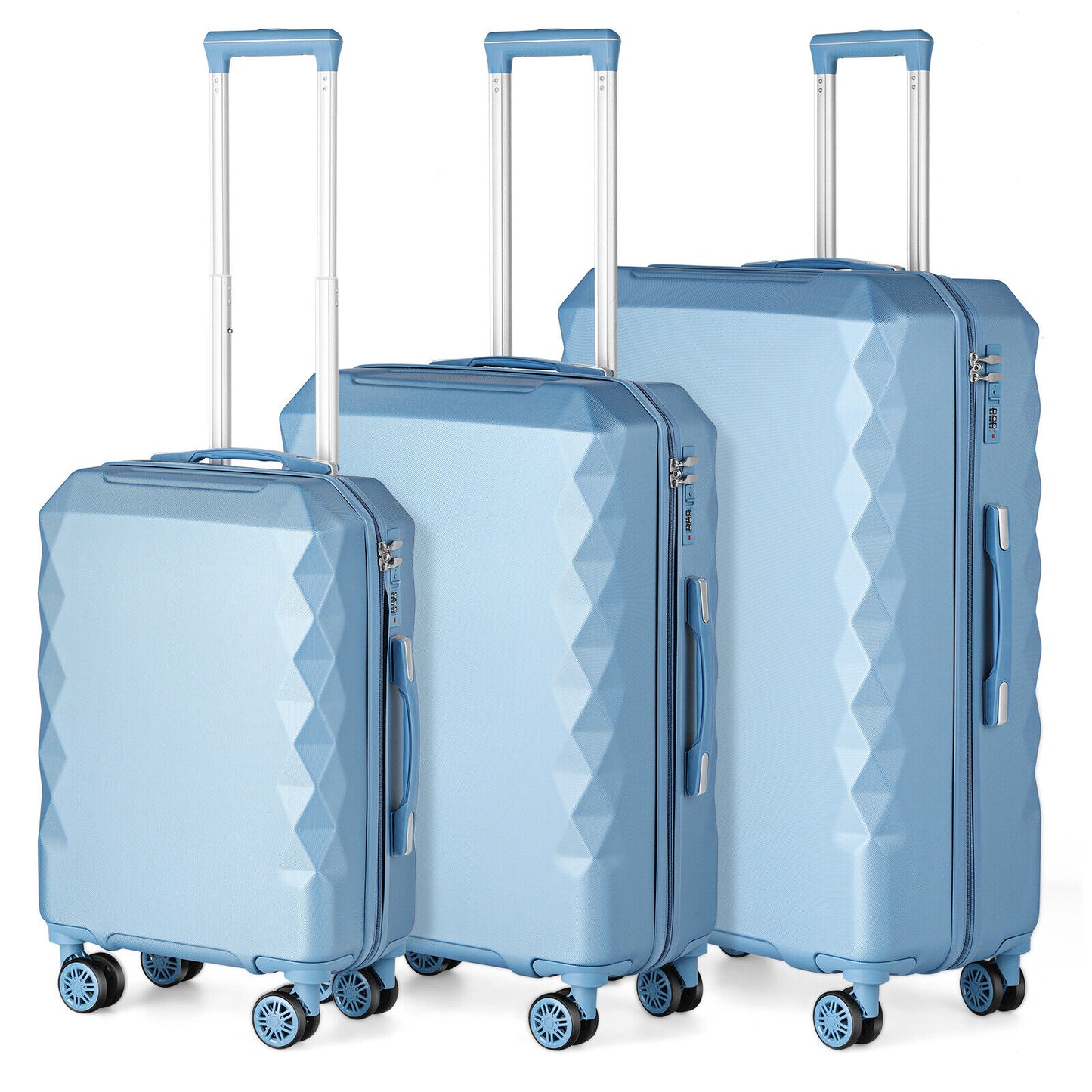 3pcs Luggage Set (20/24/28 Inch) Hardside Luggage with Spinner Wheels - fitnessandhomestore