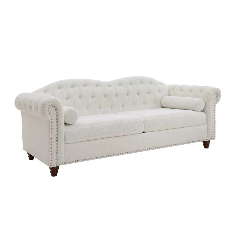 Classic traditional living room high-tech fabric cushion sofa, Chesterfield tufted fabric sofa, European style living room chair - fitnessandhomestore