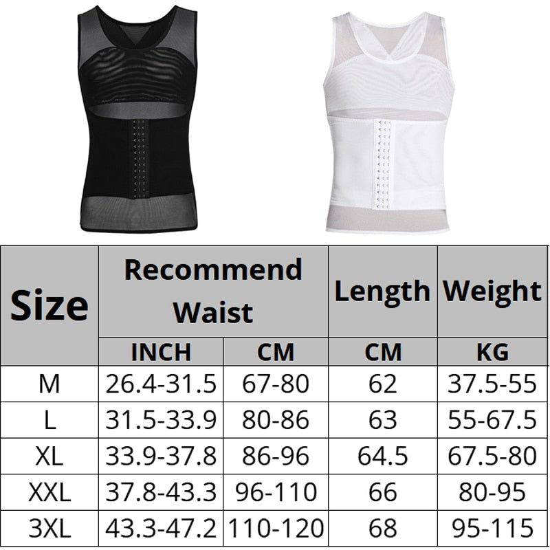 Men's Compression Vest Slimming Body Shaper Shirt - fitnessandhomestore