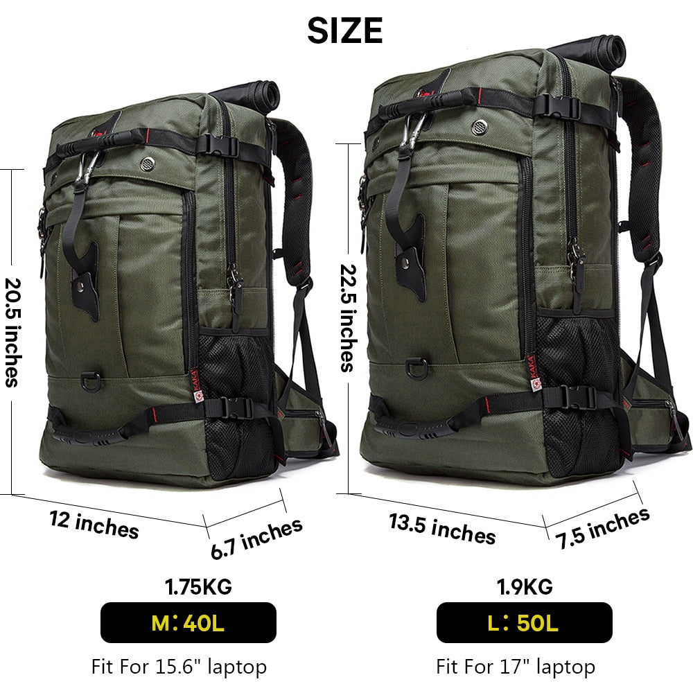 KAKA 50L Waterproof Travel Backpack Men Women Multifunction - fitnessandhomestore