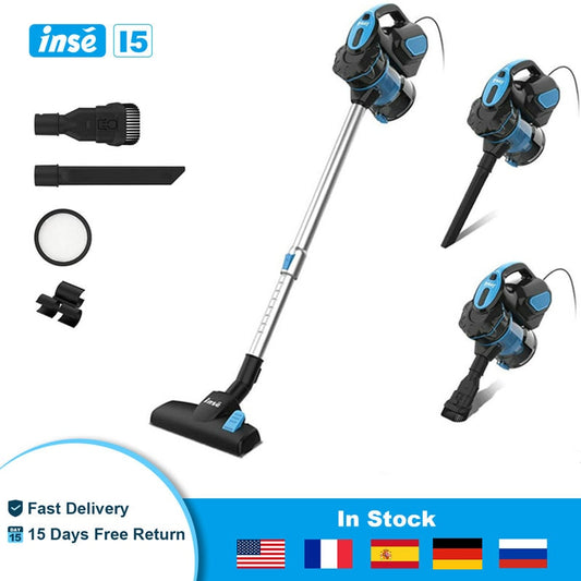 Vacuum Cleaner, Corded INSE I5 Powerful Suction, 600W Motor Stick, - fitnessandhomestore