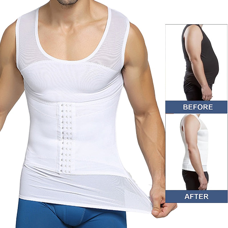 Men's Compression Vest Slimming Body Shaper Shirt - fitnessandhomestore