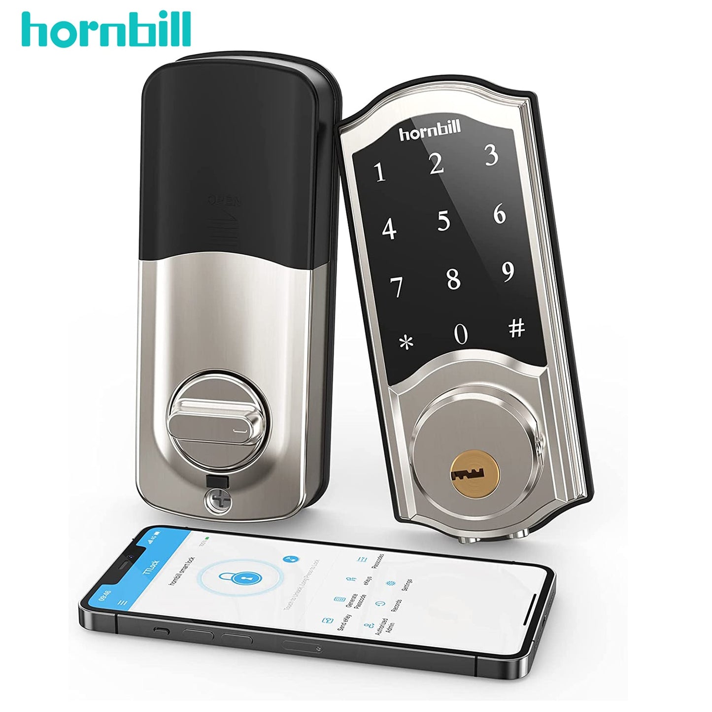 Hornbill Electronic Front Smart Deadbolt Door Lock Keyless Entry - fitnessandhomestore